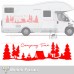 Kamp Zamanı, Camping Time Orman Manzara Karavan Sticker, Kamp Sticker