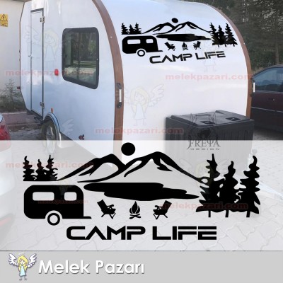Yazı Tercihli, Camp Life Orman Kamp Araba Karavan Sticker