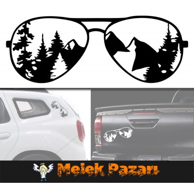 Güneş Gözlüğü Dağcılık Off Road Oto Sticker, Araba Stickerı