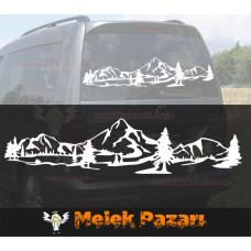 Dağ Manzara Off Road Kamp Araba Sticker 