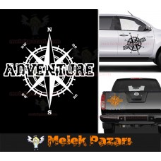 Macera - Adventure Pusula Off Road Araba Sticker 