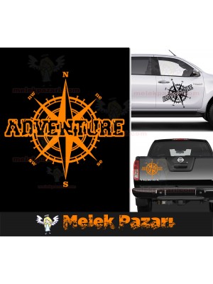 Macera - Adventure Pusula Off Road Araba Sticker