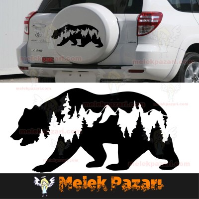 Ayı Orman Doğa Manzara Off Road Oto Sticker