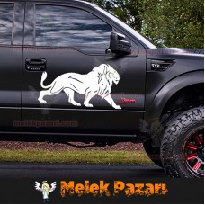 Aslan Araba ve Duvar Sticker 