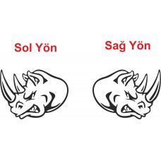 Gergedan Kafası Oto Sticker 