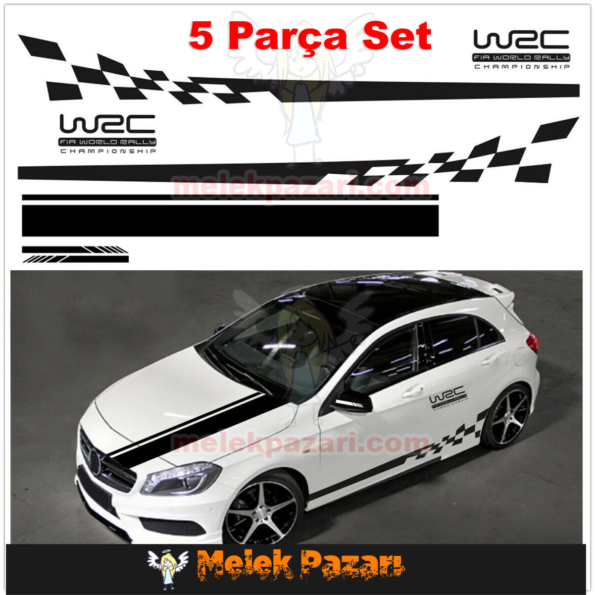 W2C Fia World Rally Yarış Şeritleri Tüm Set Oto Sticker