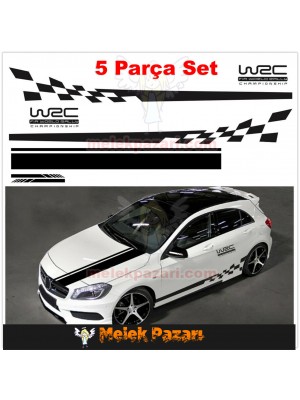 W2C Fia World Rally Yarış Şeritleri Tüm Set Oto Sticker