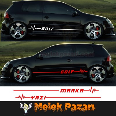 İstediğiniz Yazı Nabız Atışı Yan Şerit Oto Sticker