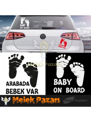 Baby On Board - Dikkat Bebek Var Araba Sticker S1986 Baby On Board - Dikkat Bebek Var Araba Sticker S1986