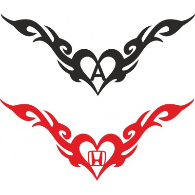 Tribal Kalp Araba Sticker İstediğiniz Marka yada Harf