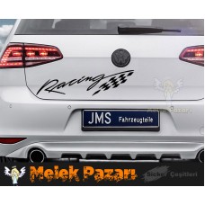 Racing Bayrak Araba Sticker 