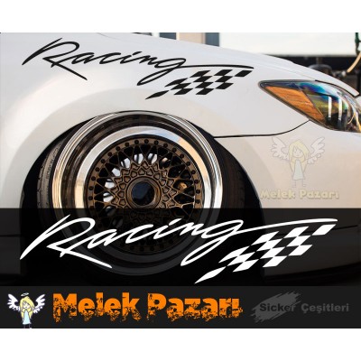 Racing Bayrak Araba Sticker