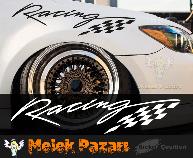Racing Bayrak Araba Sticker