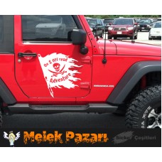 On & Off Road Adventure, Korsan Bayrağı Off Road Araba Sticker 