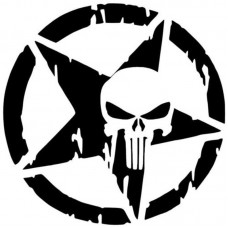 2 Adet - Army Star Kuru Kafa Araba Sticker