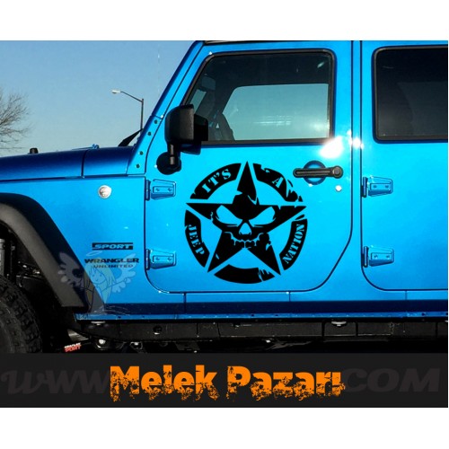 2 Adet it's a jeep nation Askeri Yıldız, Off road Sticker
