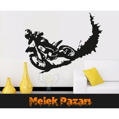 Cross Motorcu Duvar Sticker