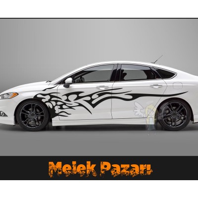 Tribal Alev Araba Sticker. Oto Çıkartma