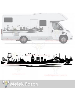 İstanbul Manzarası Araba Sticker, Karavan Sticker
