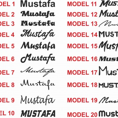 2 Adet İsim, Yazı Araba Sticker