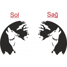 Kurt ve Ay Araba ve Duvar Sticker 