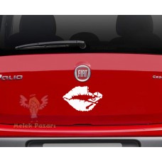 Öpücük de Gizli Kuru Kafa Araba Sticker 