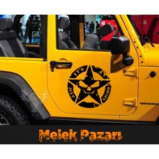 2 Adet it's a jeep nation Askeri Yıldız, Off road Sticker 