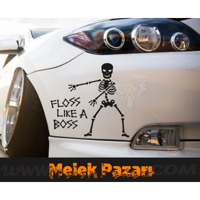 Floss Like A Boss İskelet Araba Sticker