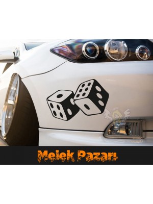 Şanslı Zarlar Araba Sticker Şanslı Zarlar Araba Sticker