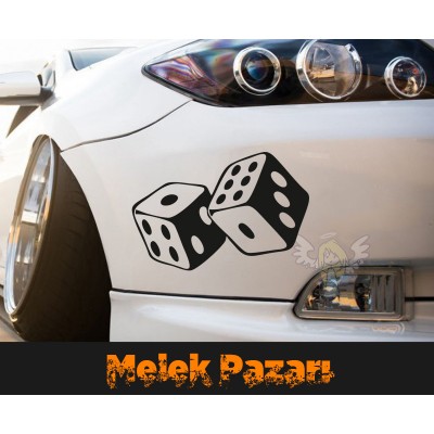 Şanslı Zarlar Araba Sticker Şanslı Zarlar Araba Sticker