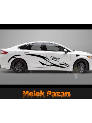 Sport Tribal Alev Araba Sticker. Oto Çıkartma