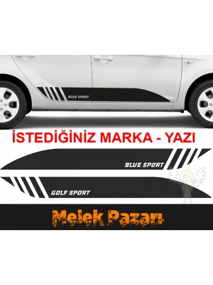 İstediğiniz Marka Araba Yan Şerit Sticker İstediğiniz Marka Araba Yan Şerit Sticker