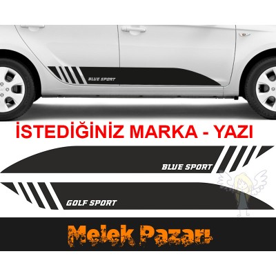 İstediğiniz Marka Araba Yan Şerit Sticker