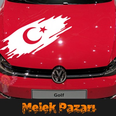 Türk Bayrağı Oto Sticker, Araba Sticker
