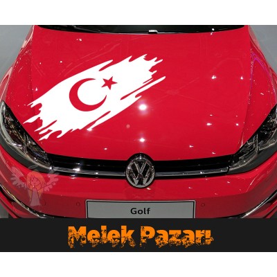 Türk Bayrağı Oto Sticker, Araba Sticker