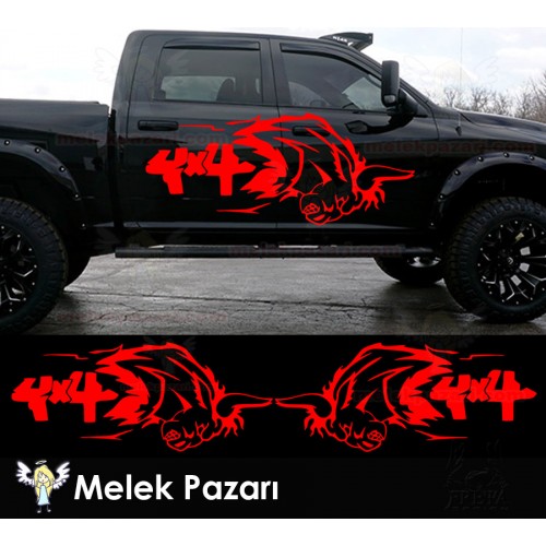 4x4 Boğa Off Road Araba Sticker