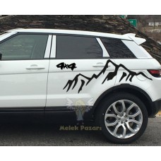 4x4 Dağ Offroad Araba Sticker 