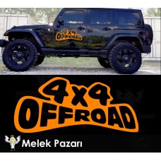 4x4 Off Road Yazı Araba Sticker 