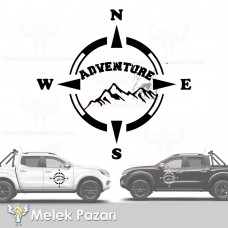 Adventure - Macera,  Off Road - Karavan Oto Sticker, Araba Stickerı