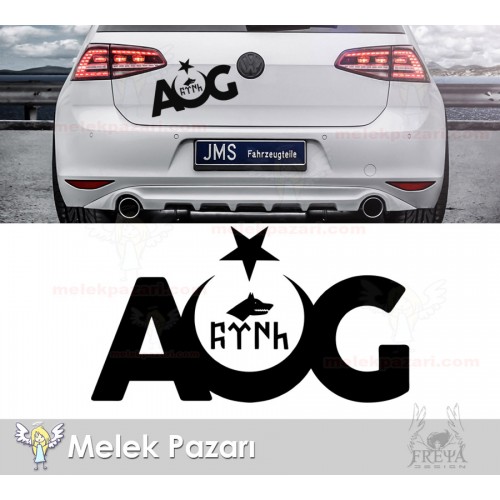 AOG Göktürkçe Tük ve Ay Yıldız Oto Sticker