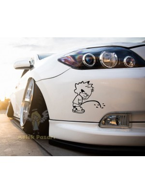 Arabaya İşeyen Yaramaz Çocuk Araba Sticker