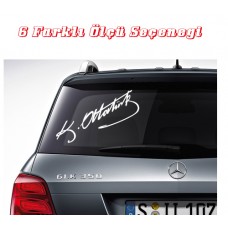 Atatürk İmzası Oto, Araba Sticker 