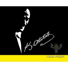 Atatürk ve İmzası Araba Sticker