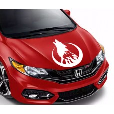 Ay ve Uluyan Kurt Oto Modifiye Araba Sticker 