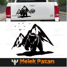 Ayı Dağ Manzarası Oto Sticker 