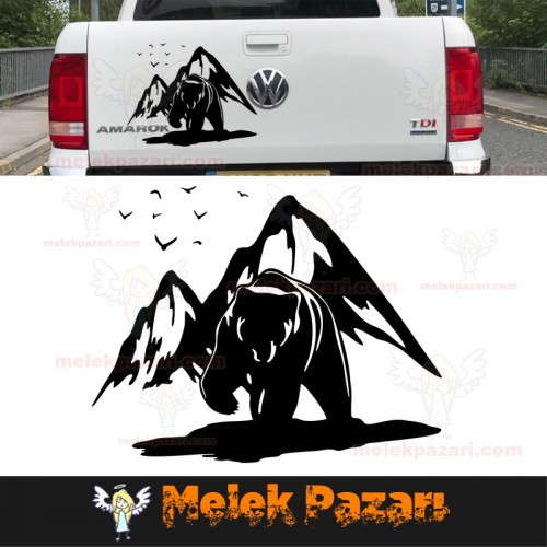 Ayı Dağ Manzarası Oto Sticker