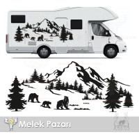 Ayı Orman Dağ Doğa Manzara Off Road Kamp Karavan S..