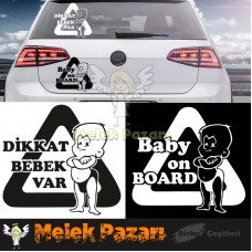 Baby On Board - Dikkat Bebek Var Araba Sticker