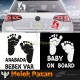 Baby On Board - Dikkat Bebek Var Araba Sticker S1986
