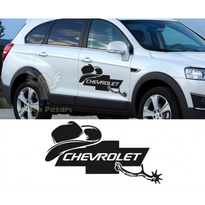 Chevrolet Kovboy Şapkası Araba Sticker
